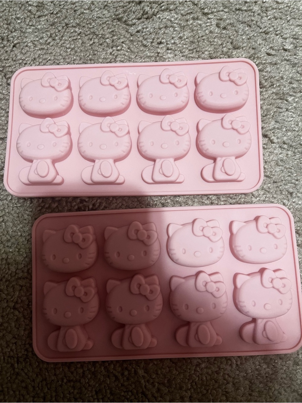 Set of 2 hello kitty Sanrio silicone pink ice cube molds
